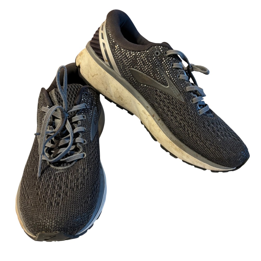 Brooks Ghost 11 Mens Running Shoes Black Grey 1102881D003 Size 9.5 D